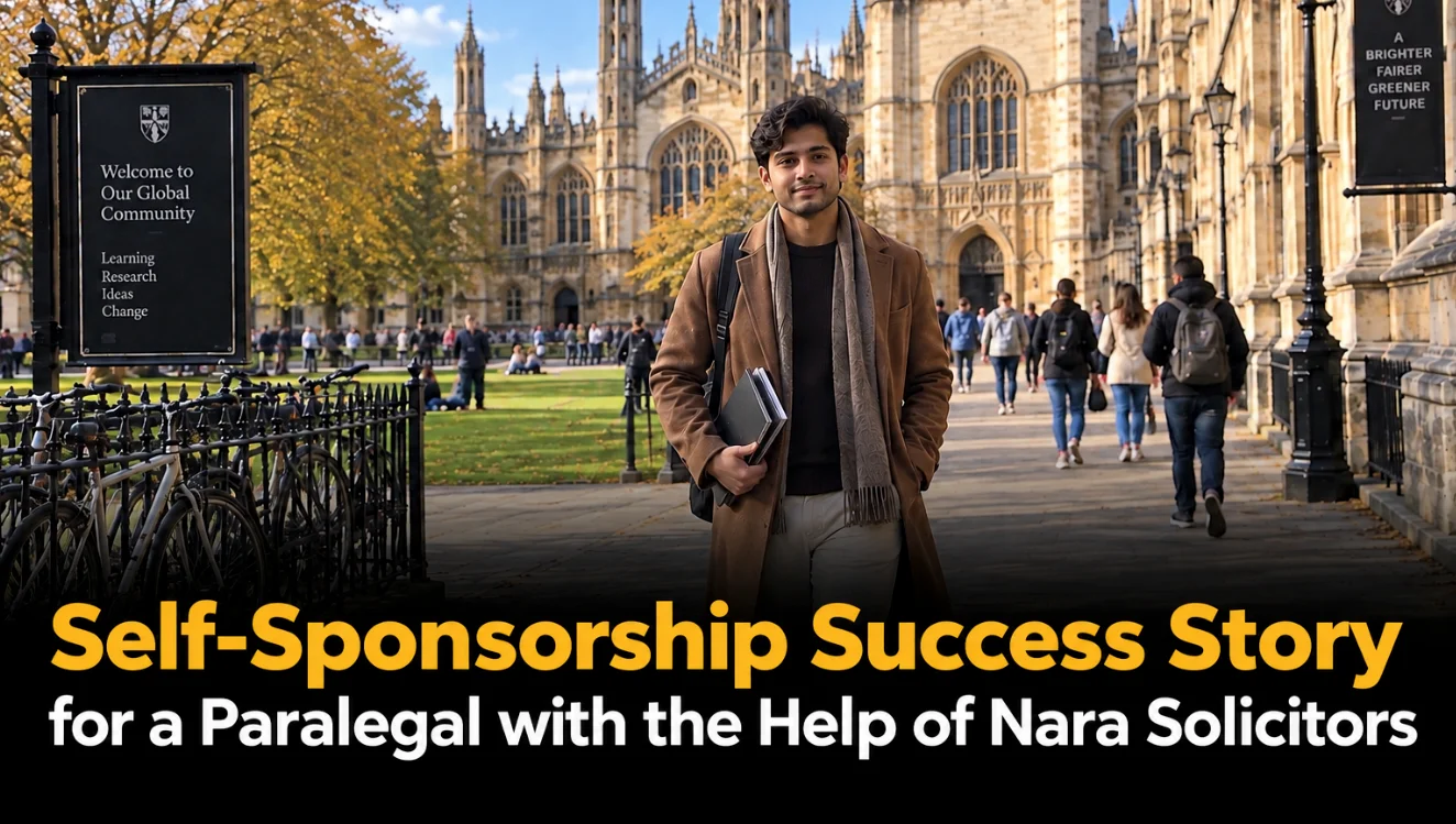 Self-Sponsorship Success Story for a Paralegal with the Help of Nara Solicitors