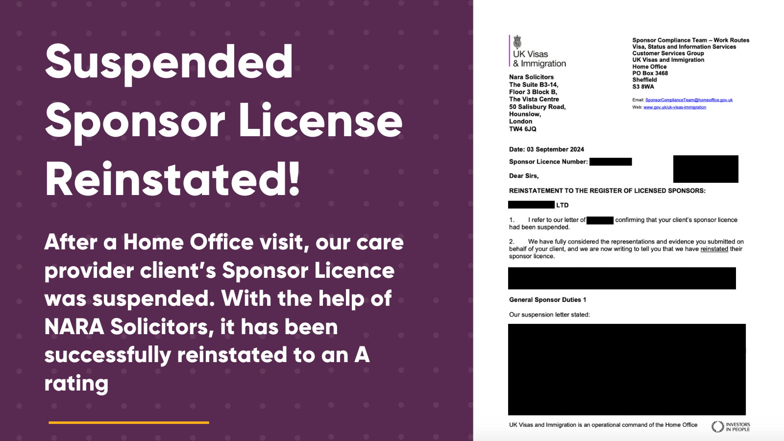 Success Story: Suspended Sponsor Licence Reinstated for Care Provider